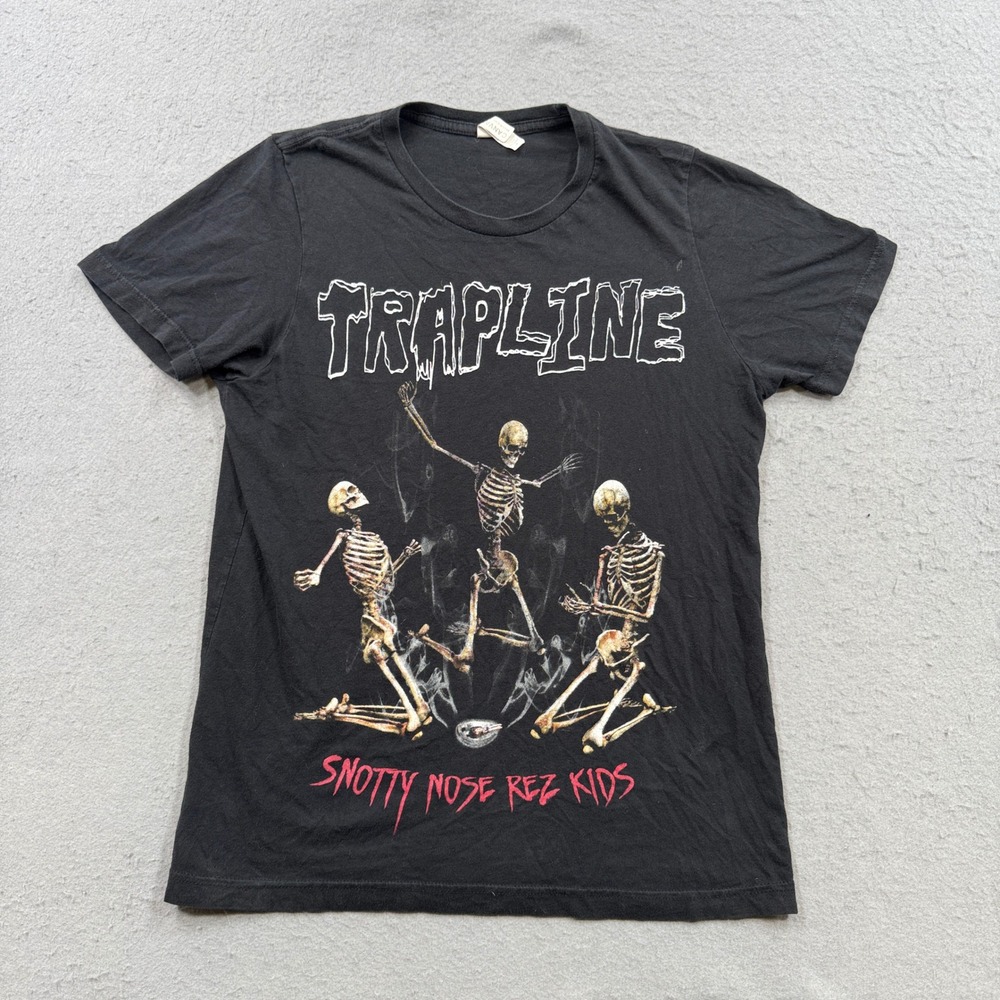 Snotty Nose Rez Men's Medium Black Trapline Skeleton Graphic Gothic Streetwear